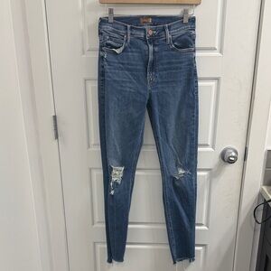 Mother Jeans Mid Rise Dazzler Ankle Step Fray Size 27 High Rise Skinny